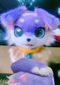Fursuit Husky Fox Mascot (head + PAWS) Halloween Party Fur Cosplay 27# - Picture 1 of 5