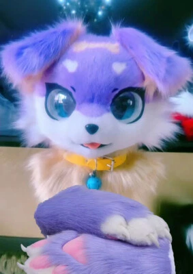 Fursuit Husky Fox Mascot (head + PAWS) Halloween Party Fur Cosplay 27# - Image 1 of 4