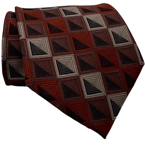 New Platinum Designs Neck Tie 100% Silk Woven Geometric Retro Designer Classic - Picture 1 of 8