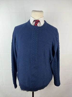 Suéter de cuello redondo OTOÑO/INVIERNO Robert Graham para hombre azul marino mezcla de lana XL $158 Foto 1 de 4