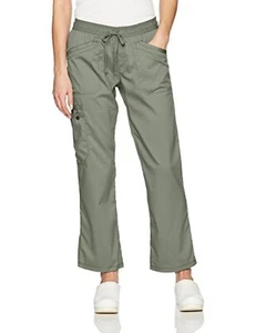 Dickies Women's Essense Mid Rise Straight Leg Drawstring Pant, Olive, - Picture 1 of 3