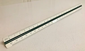 Vintage Lutz 3 Sided Triangle Engineer Ruler US Color Coded Very Clean Exc - Picture 1 of 6