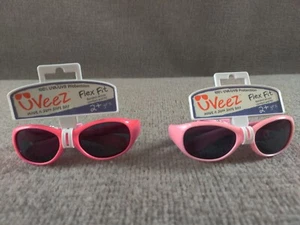 Lot of 2 uVeez Classic Band Flex Fit Sunglasses 2+ Yrs Youth UVA/UVB Hot Pink - Picture 1 of 5