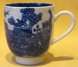 ANTIQUE CAUGHLEY WILLOW NANKIN PATTERN BLUE & WHITE COFFEE CUP C1784-99 - Picture 1 of 6