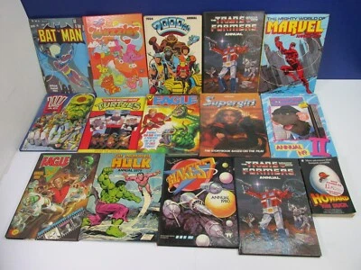 15 vintage COMIC BOOK ANNUAL BUNDLE JOB LOT marvel dc 2000ad eagle tmnt batman Foto 1 de 4