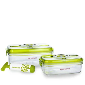 Vacucraft 3-Piece Rectangular Vaccum Food Container Set - Picture 1 of 4