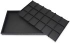 N'icePackaging  18 Compartment Black Leatherette Sorting Tray with...
