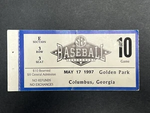 1997 SEC Baseball Turnier Ticket Stub Columbus Georgia Golden Park VINTAGE - Bild 1 von 6