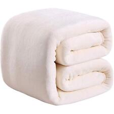 350gsm Fleece Blankets Queen Size For The Bed Warm Sofa Blanket 90" X 90"ivory 