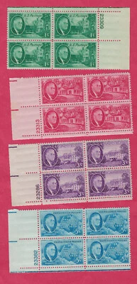 US STAMPS SCOTT #930 - 933  ROOSEVELT MEMORIAL MINT 1945-46   PL BLOCKS OF 4 - Image 1 of 2