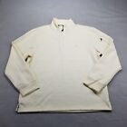 Dkny 1/4 Zip Pullover Mens Size Xl Beige Natural Sweater Long Sleeve Stretch New