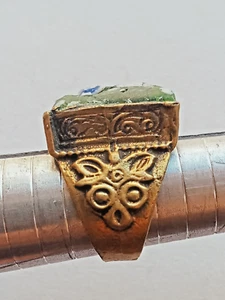 ANILLO ROMANO BRONCE EXTREMADAMENTE ANTIGUO PIEDRA VERDE ANTIGUO INCREÍBLE TIPO RARO - Imagen 1 de 3