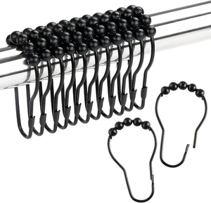 Shower Curtain Hooks Rings, Rustproof Metal Shower Curtain Rings for Bathroom Sh - Picture 1 of 12