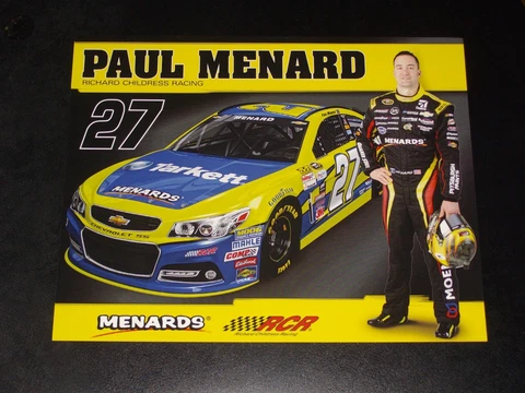 2015 PAUL MENARD #27 TARKETT NASCAR POSTCARD Cover