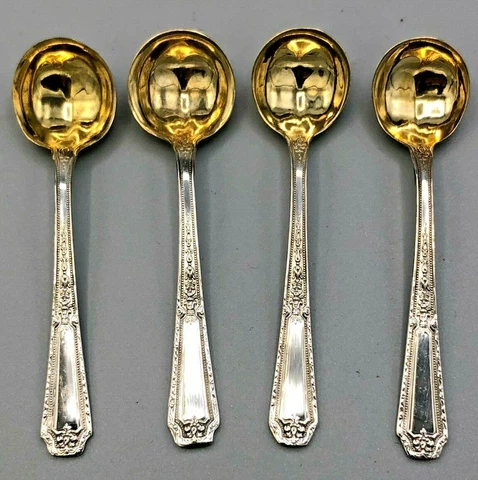 Louis XIV by Towle Antique Sterling Silver set of 4 Salt Spoons 2 5/8" Cover