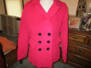 NEW NWT I.B. DIFFUSION WOMEN COAT RED RASPBERRY MEDIUM DRESS WINTER LINED - Picture 1 of 2