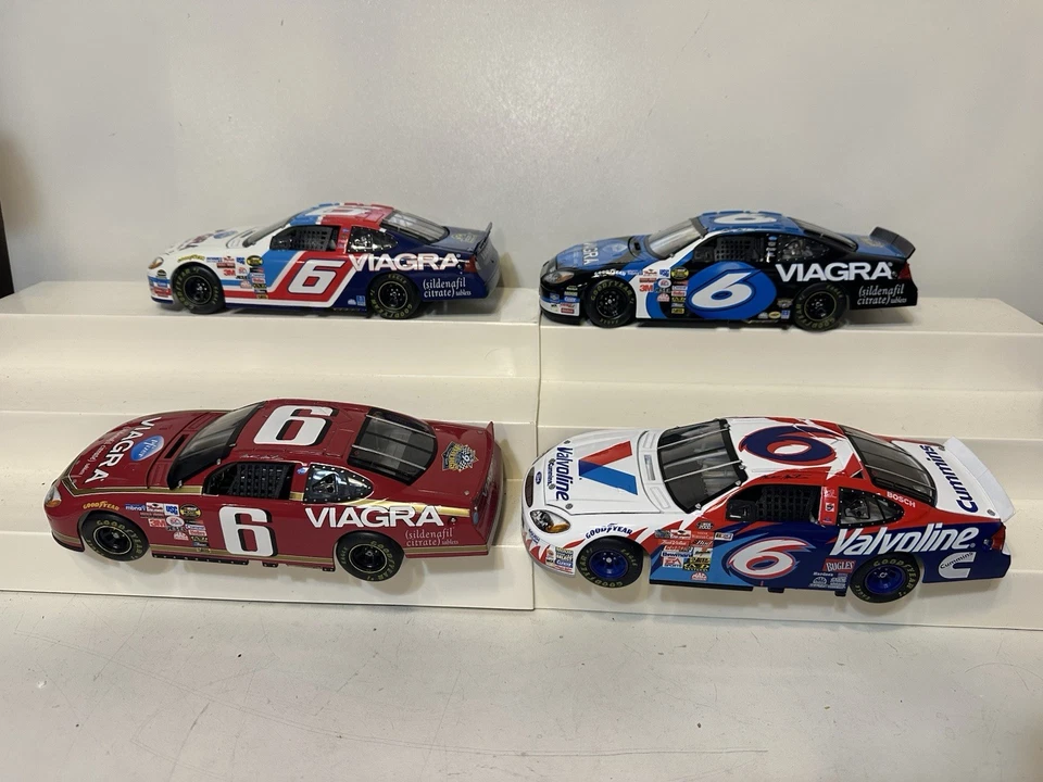 Lot of 4 Mark Martin #6 Team Caliber 1/24 Salutes Diecast Viagra Salutes Retro - Image 1 of 4