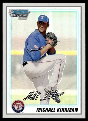2010 Bowman Chrome Prospects Refractors Michael Kirkman 375/500 Texas Rangers - Image 1 of 2