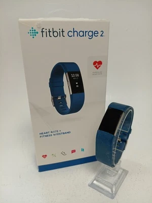 Fitbit Charge 2 Heart Rate Fitness Wristband Blue With Box - Untested Preowned  - Image 1 of 4