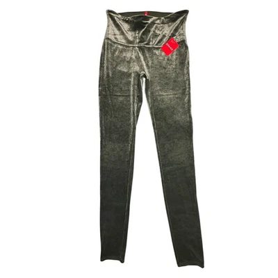 Spanx NUEVO Leggings de Terciopelo en Verde Palma Oscura Tiro Medio Talla M Boho Edgy Fairy Foto 1 de 4