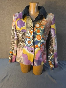 Radzoli Funky Art-to-Wear Moleskin Jacket Blazer SZ S Maximalist - Picture 1 of 6