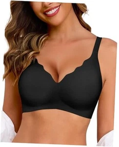 Women's Scalloped Comfortable Supportive Bralettes No Underwire Full Coverage - Picture 1 of 7