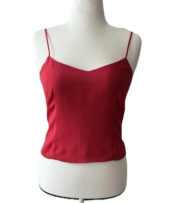 Camiseta sin mangas camisola cami satinada roja talla M Foto 1 de 4