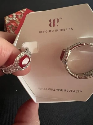 Bomb Party July Earrings - ER53969 "Endless Glimmering Hopes" Ruby/Rhodium - Image 1 of 4