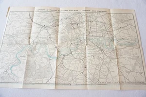 1912 LNWR London & Great London Original Eisenbahnkarte  - Bild 1 von 4