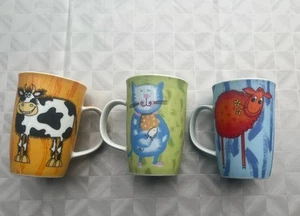 3 Tasse Tiermotive Kuh Scharf Katze - Bild 1 von 7