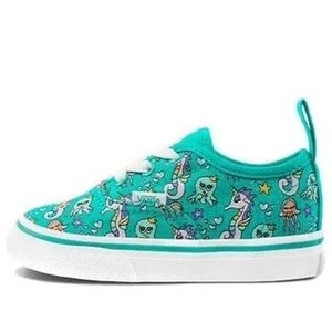 Vans Authentic Elastic Sea Party Green/ White Toddler Girls Skate Shoes Sneakers - Picture 1 of 4