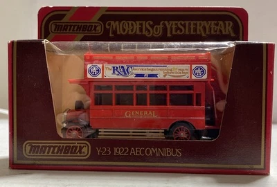 1984 Matchbox Lesney Y-23 Models Of Yesteryear 1922 AEC OMNIBUS Red General RAC - Image 1 of 4