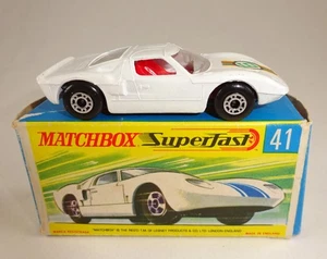 Matchbox Superfast No. 41 Ford GT white dot-dash wheels coloured "6" label Japan - Picture 1 of 13