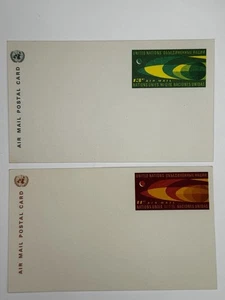 2 postales estampadas por correo aéreo de las Naciones Unidas - Imagen 1 de 2