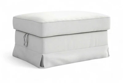 IKEA EKTORP Footstool Cover BLEKINGE WHITE Ektorp Bromma Ottoman Slipcover - NEW - Image 1 of 4