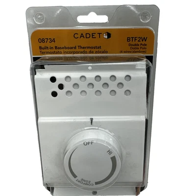 Cadet Built-In Baseboard Thermostat Double Pole BTF2W 08734 New Factory Sealed - Image 1 of 4