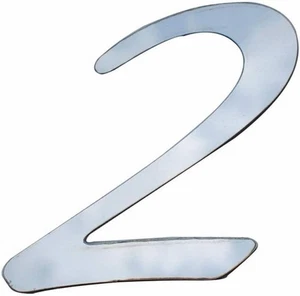 Stainless Steel Number '2' Decal (fits: Universal Decal) - Bild 1 von 3