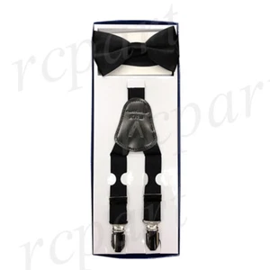 New Kid's Boy's girl's Vesuvio Napoli Suspenders Braces Bowtie clip on Black - Picture 1 of 2