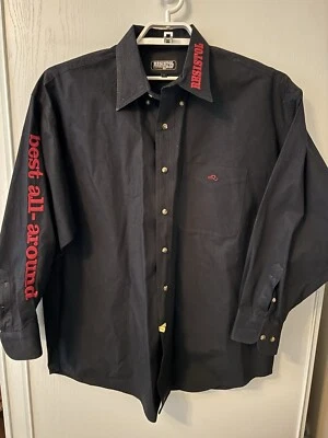 Vintage RESISTOL Rodeo Best All Around Shirt Western Men's Large Hong Kong - Image 1 of 4