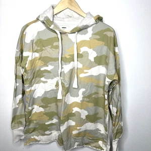 Aerie Sweatshirt Women's SMALL Camo Hooded Tie Neck Side Slit Oversized - Picture 1 of 7