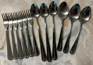 12pc. GIA35 Stainless by GIBSON tipped China seafood forks, iced tea spoons - Picture 1 of 4