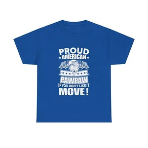Proud America Paw Paw Patriotic Unisex Heavy Cotton Tee - Picture 1 of 29