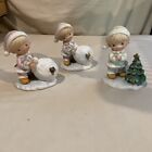 Item #5613 Set of 3 Christmas Holiday Kids Figurines Homco Home Interior