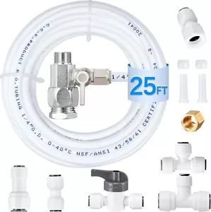 Refrigerator Water Line Kit - Food Grade Fridge Ice Maker Water Installation Kit - Picture 1 of 7