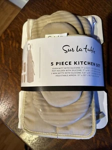 Sur La Table 5-Pc. Kitchen Textile Set Includes Apron Oven Mit And Pot Holders - Picture 1 of 8