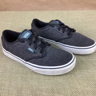 Vans Off The Wall Youth Sneakers Black Canvas Lace Up Low Top Shoes Kids Size 4 - Image 1 of 4