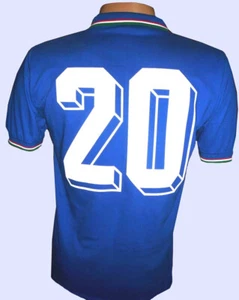 ITALY - FIFA WORLD CUP SPAIN 1982 - Vintage JERSEY Replica - PAOLO ROSSI - Picture 1 of 5