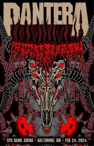 Pantera 2024 2025 Baltimore Concert Poster 11 X 17 Framed - Picture 1 of 8