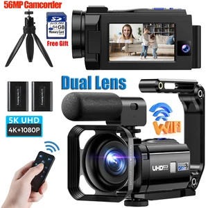 5K Dual Lens Video Camera 56MP Camcorder WiFi Digital Vlogging Camera 16X Zoom - Picture 1 of 11