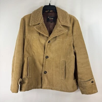 Chaqueta Western De Colección Envoy Para Hombre L Marrón Pana Bolsillos Dañada Foto 1 de 4